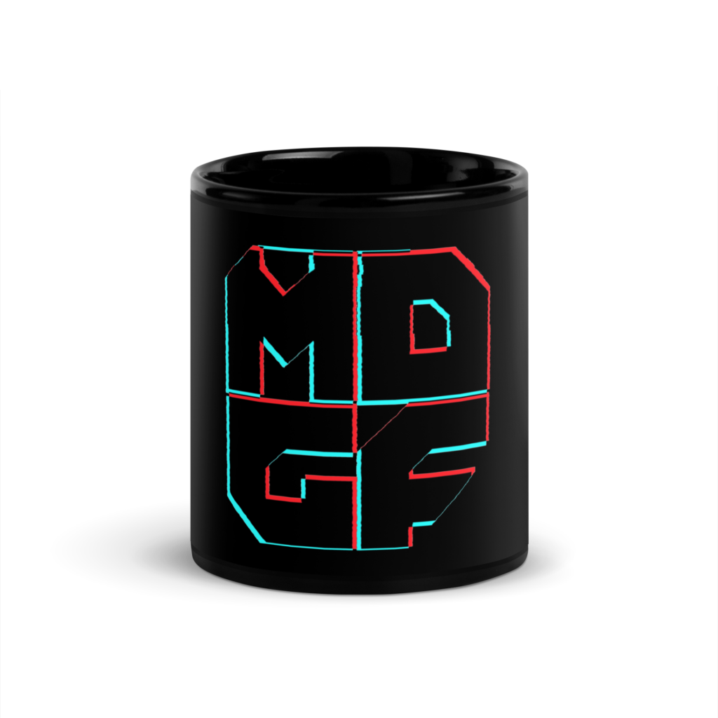 Mug MDGF Glitch Logo - brillant noir