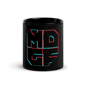 Mug MDGF Glitch Logo - brillant noir